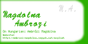 magdolna ambrozi business card